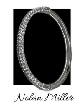 Nolan Miller Elegant Silver & Pave Crystal Clasp Bracelet